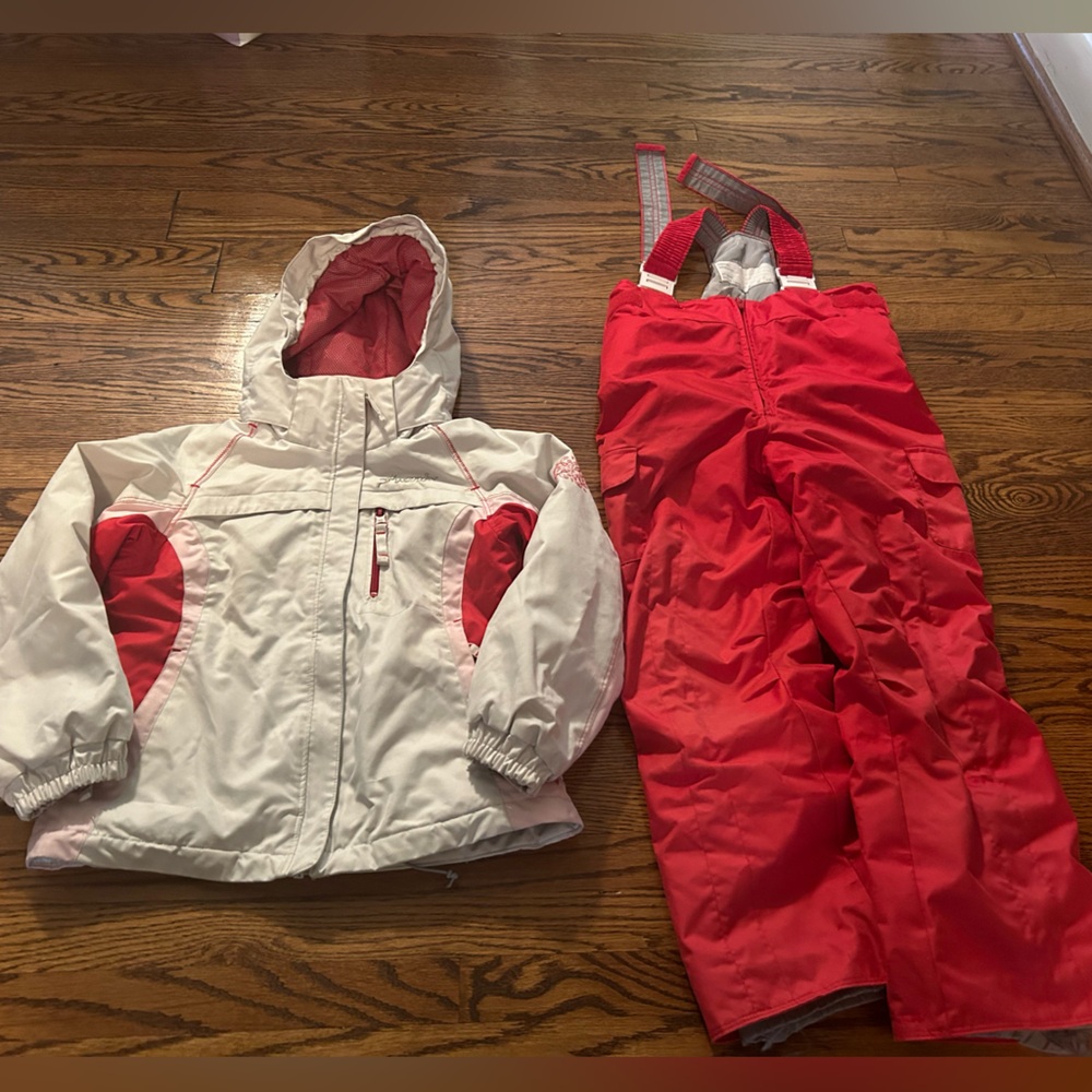 Phoenix Kids' Red & White Jacket with Matching Snowpants (Size 4-8)